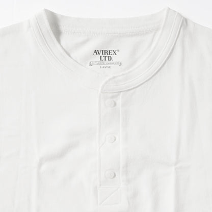 AVIREX アビレックス Tシャツ 半袖 ヘンリーネック パックT 無地 8オンス (783-5934019)