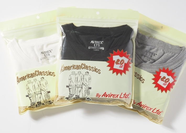 AVIREX アビレックス Tシャツ 半袖 ヘンリーネック パックT 無地 8オンス (783-5934019)