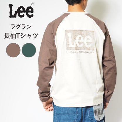 Lee リー ロンT 長袖 ラグラン バックプリント かすれロゴ (LT3210)