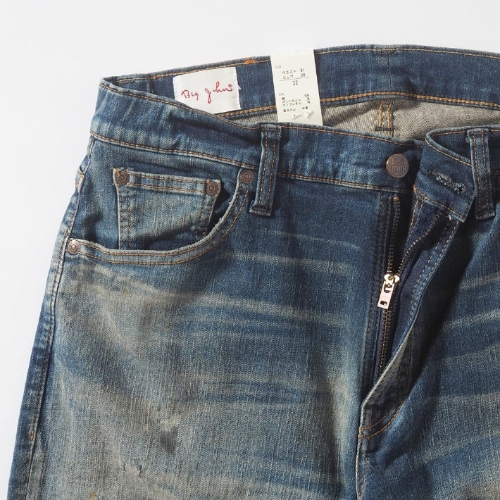 BIG JOHN ビッグジョン ジーンズ スロウレッグ 色落ち 加工 ペンキ ストレッチ 日本製 (MMM133F-351K)