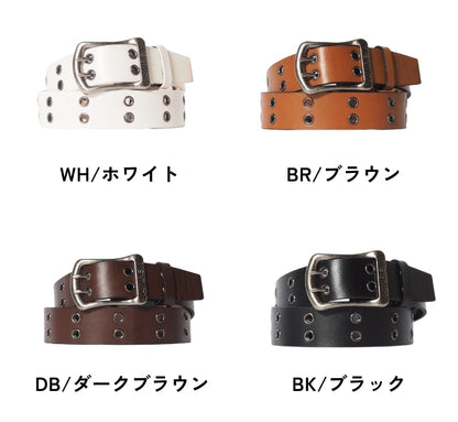 AVIREX アビレックス レザーベルト 牛革 ハトメ ロゴ 40mm 日本製 (AX4208)
