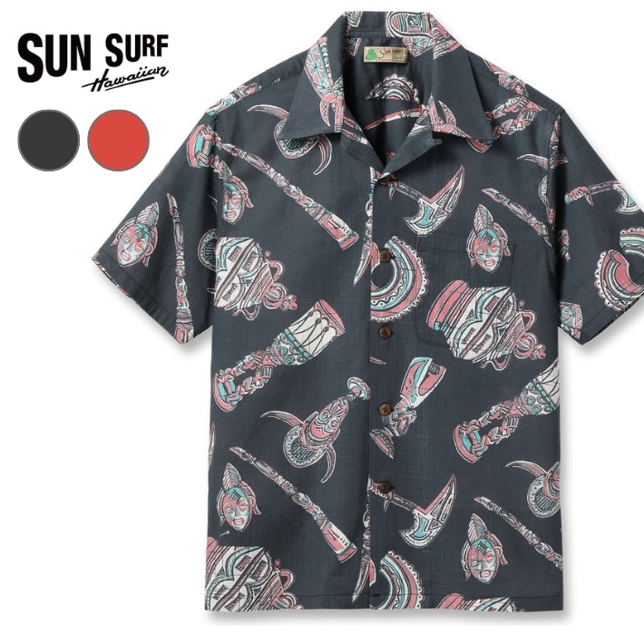 SUN SURF サンサーフ アロハシャツ 開襟シャツ 日本製 ネイティブマスク (SS39502)