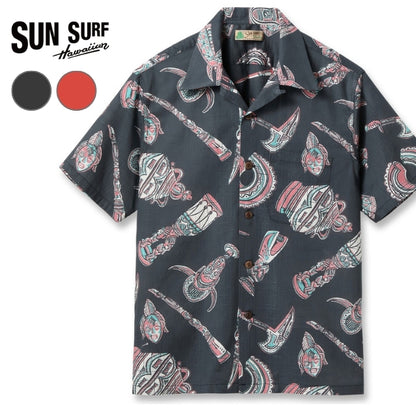 SUN SURF サンサーフ アロハシャツ 開襟シャツ 日本製 ネイティブマスク (SS39502)
