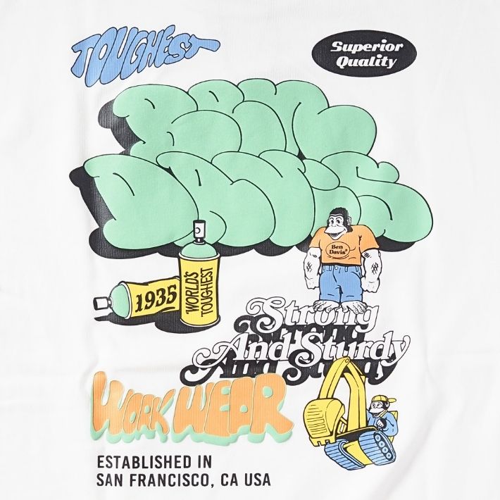 BEN DAVIS ベンデイビス Tシャツ 半袖 スプレー マルチロゴ 接触冷感 (C-25580059)