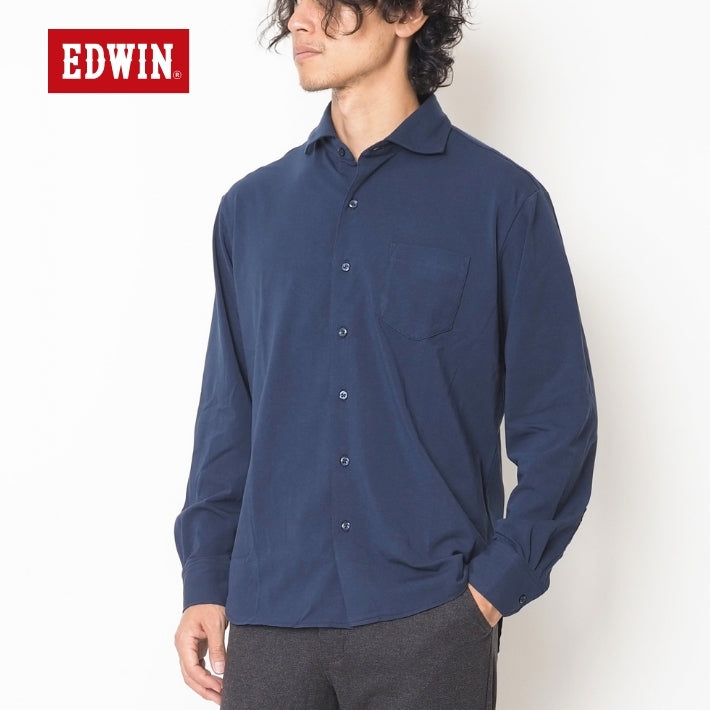 EDWIN エドウィン デニスラ ドレスシャツ 長袖 ストレッチ (EDB614)