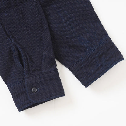 MOMOTARO JEANS 桃太郎ジーンズ ワークシャツ 長袖 刺子 日本製 綿100% (MMLS6018)