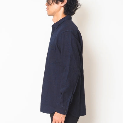 MOMOTARO JEANS 桃太郎ジーンズ ワークシャツ 長袖 刺子 日本製 綿100% (MMLS6018)