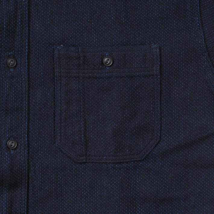 MOMOTARO JEANS 桃太郎ジーンズ ワークシャツ 長袖 刺子 日本製 綿100% (MMLS6018)