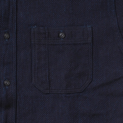MOMOTARO JEANS 桃太郎ジーンズ ワークシャツ 長袖 刺子 日本製 綿100% (MMLS6018)