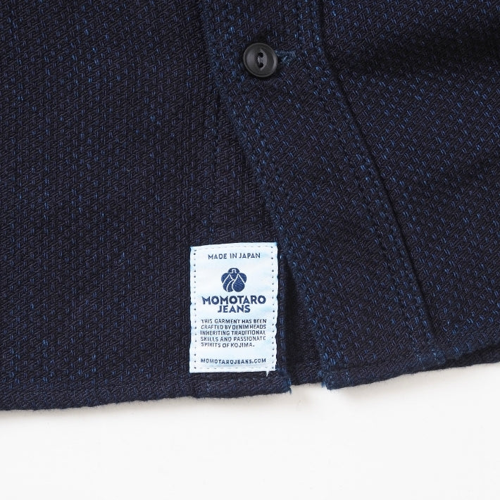 MOMOTARO JEANS 桃太郎ジーンズ ワークシャツ 長袖 刺子 日本製 綿100% (MMLS6018)