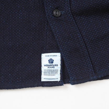 MOMOTARO JEANS 桃太郎ジーンズ ワークシャツ 長袖 刺子 日本製 綿100% (MMLS6018)