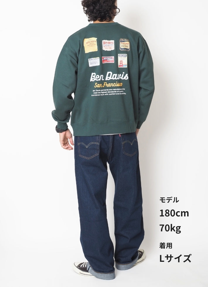 BEN DAVIS ベンデイビス トレーナー バックプリント ラベルロゴ (1050-26780055)