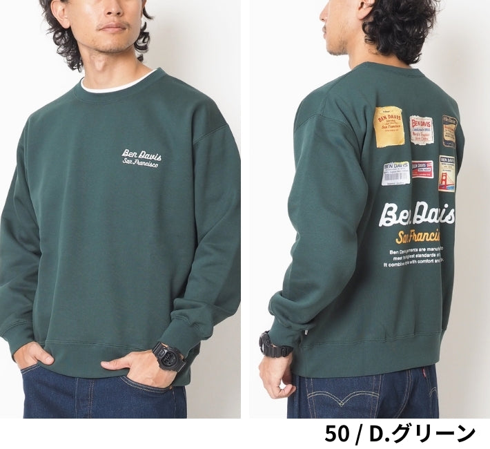 BEN DAVIS ベンデイビス トレーナー バックプリント ラベルロゴ (1050-26780055)