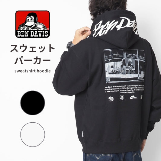 BEN DAVIS ベンデイビス パーカー フードロゴ バックフォト (1030-26780051)