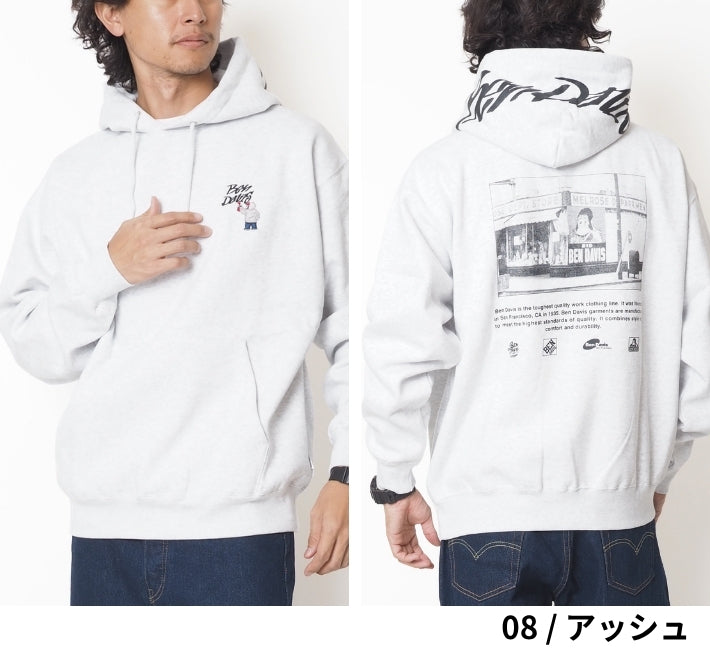 BEN DAVIS ベンデイビス パーカー フードロゴ バックフォト (1030-26780051)