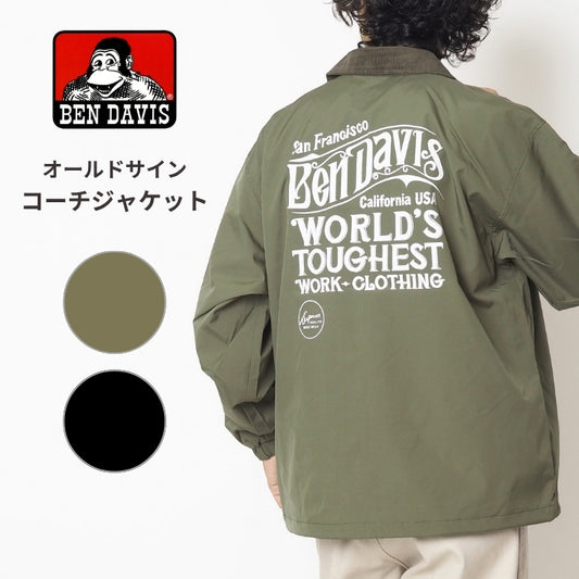 BEN DAVIS ベンデイビス コーチジャケット 襟 コーデュロイ プリント (1010-26780001)