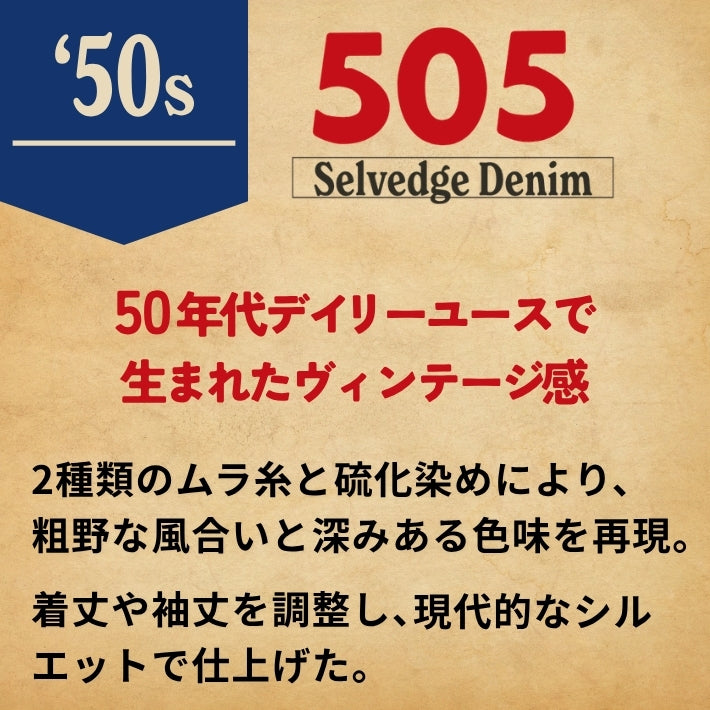 EDWIN エドウィン 505 Gジャン デニムジャケット 50s ダブルポケット セルビッジ 日本製 (E55550-300)