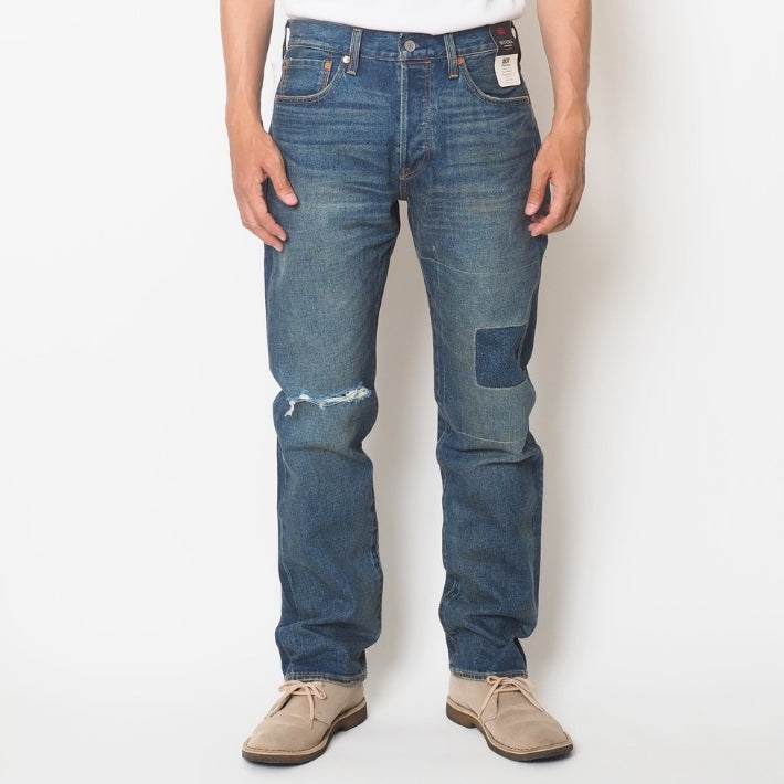 Levi's リーバイス 501 オリジナル ストレート ボタンフライ セルビッジ ダメージ リペア (005013906)