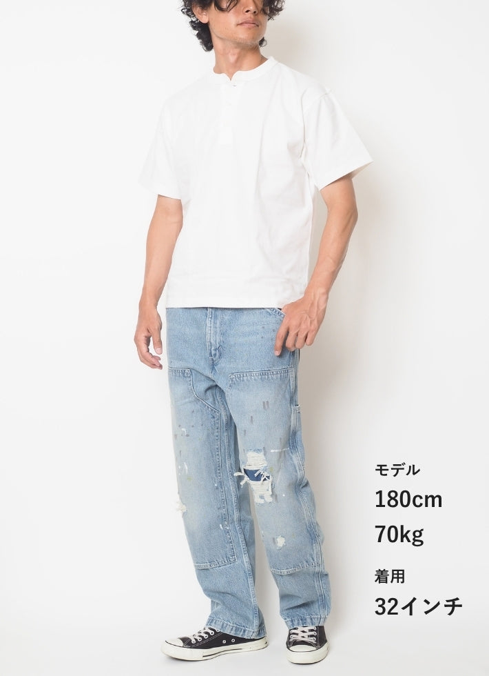 Levi's リーバイス 568 ルーズストレート ジーンズ ダブルニー ペンキ ダメージ (A73670020)