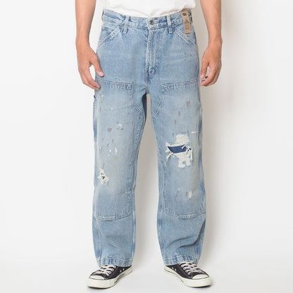 Levi's リーバイス 568 ルーズストレート ジーンズ ダブルニー ペンキ ダメージ (A73670020)