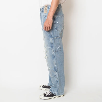 Levi's リーバイス 568 ルーズストレート ジーンズ ダブルニー ペンキ ダメージ (A73670020)