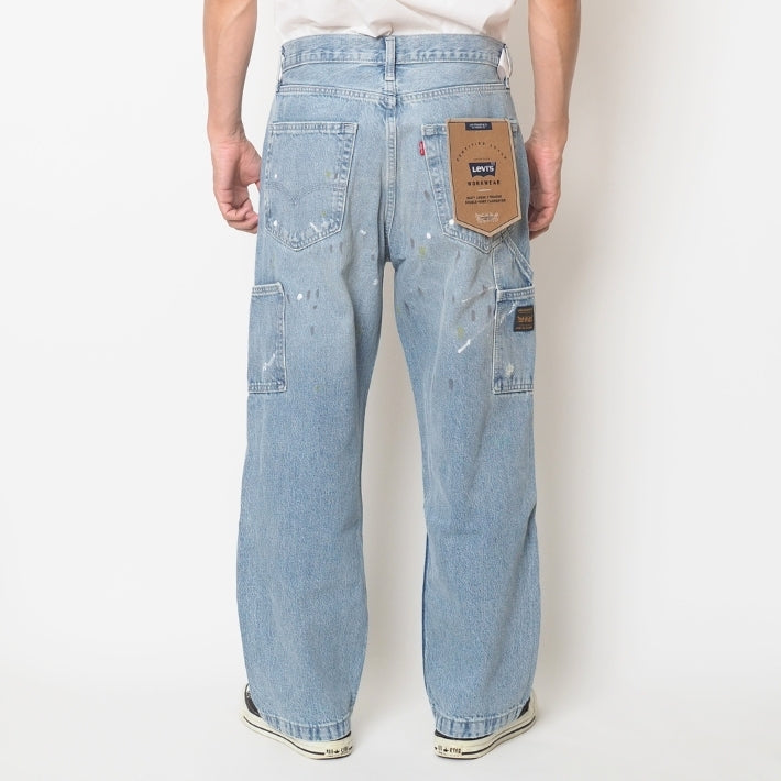 Levi's リーバイス 568 ルーズストレート ジーンズ ダブルニー ペンキ ダメージ (A73670020)