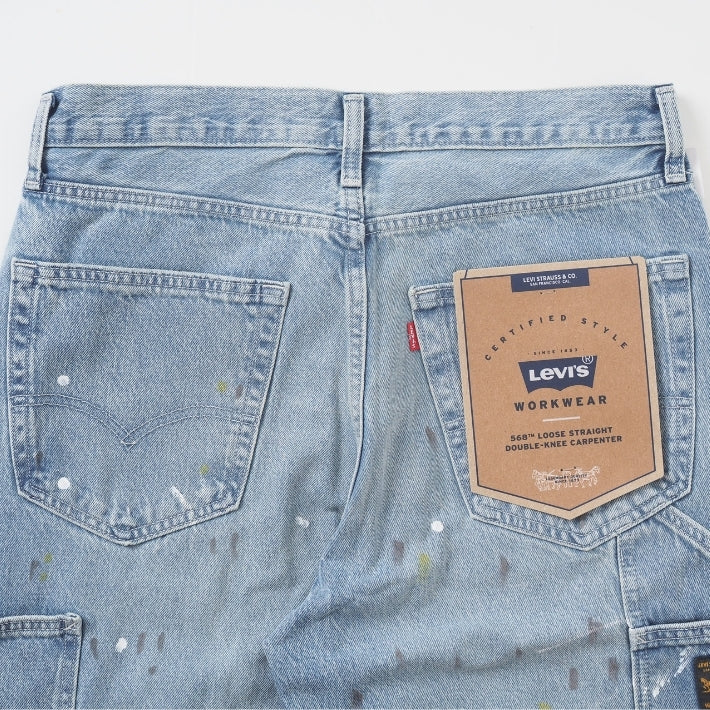 Levi's リーバイス 568 ルーズストレート ジーンズ ダブルニー ペンキ ダメージ (A73670020)