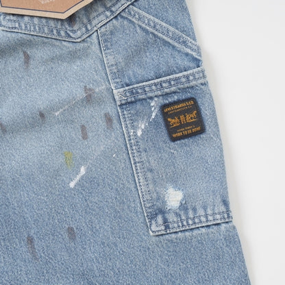Levi's リーバイス 568 ルーズストレート ジーンズ ダブルニー ペンキ ダメージ (A73670020)
