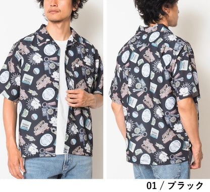 BEN DAVIS ベンデイビス 開襟シャツ 半袖 総柄 マルチイラスト (ND-26580015)