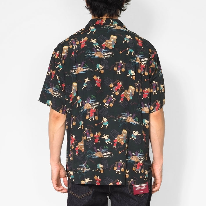 MOMOTARO JEANS 桃太郎ジーンズ アロハシャツ 開襟 総柄 日本製 (MMSS6005)