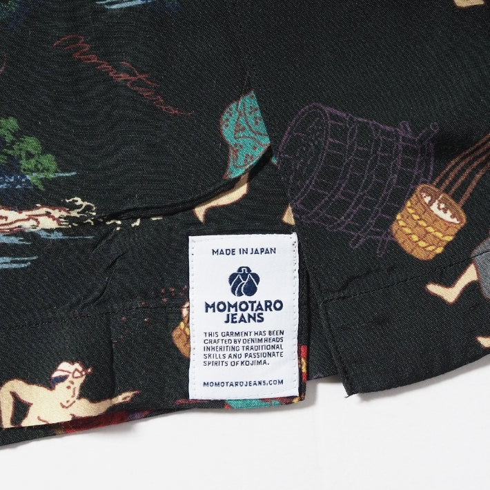 MOMOTARO JEANS 桃太郎ジーンズ アロハシャツ 開襟 総柄 日本製 (MMSS6005)