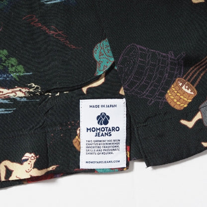 MOMOTARO JEANS 桃太郎ジーンズ アロハシャツ 開襟 総柄 日本製 (MMSS6005)