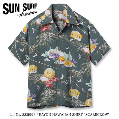 SUN SURF サンサーフ アロハシャツ 開襟シャツ 日本製 かかし 稲穂 (SS39623)
