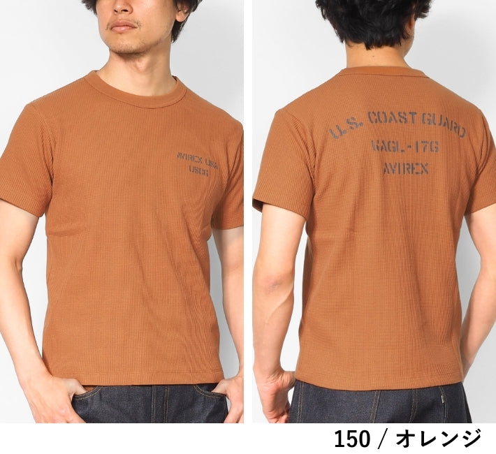 AVIREX アビレックス Tシャツ 半袖 ワッフル サーマル バックプリント U.S.COAST GUARD (7836134009)