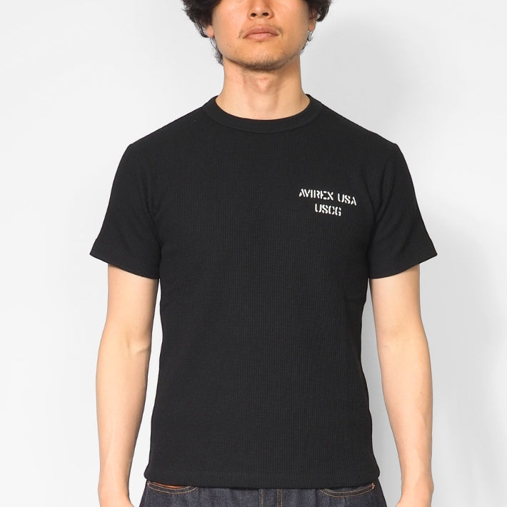 AVIREX アビレックス Tシャツ 半袖 ワッフル サーマル バックプリント U.S.COAST GUARD (7836134009)