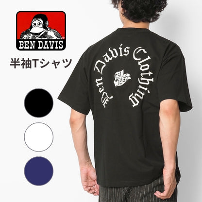 BEN DAVIS ベンデイビス Tシャツ 半袖 サークル オールドイングリッシュ ロゴ 刺繍 (C-26580040)