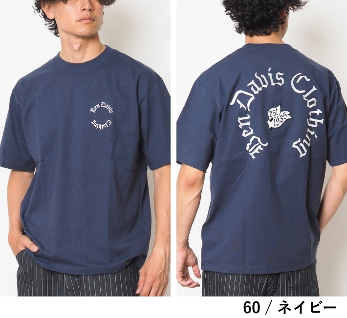 BEN DAVIS ベンデイビス Tシャツ 半袖 サークル オールドイングリッシュ ロゴ 刺繍 (C-26580040)
