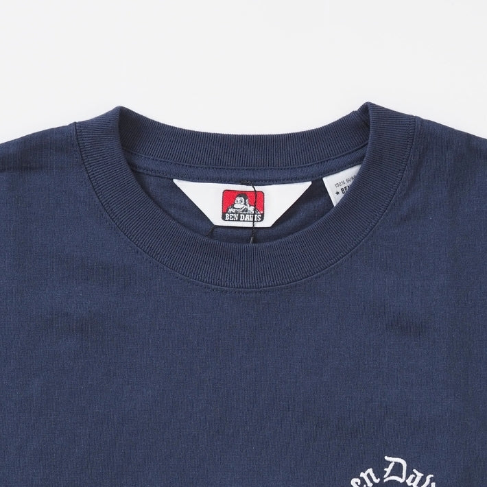 BEN DAVIS ベンデイビス Tシャツ 半袖 サークル オールドイングリッシュ ロゴ 刺繍 (C-26580040)