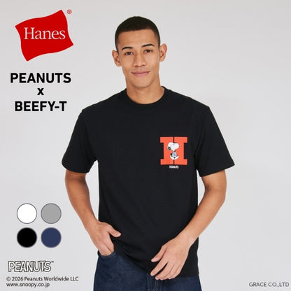 HANES×PEANUTS ヘインズ ピーナッツ ビーフィー Tシャツ コラボ ワンポイントH (HM1-D003)