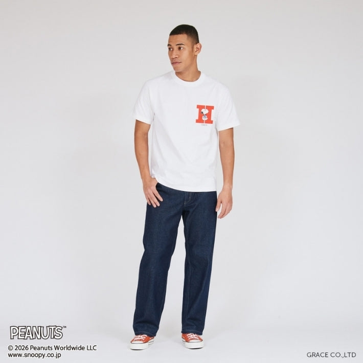 HANES×PEANUTS ヘインズ ピーナッツ ビーフィー Tシャツ コラボ ワンポイントH (HM1-D003)