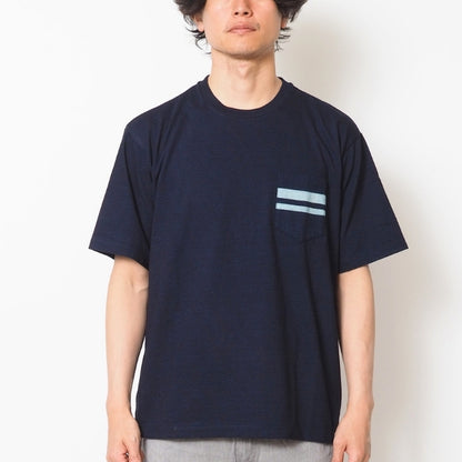 MOMOTARO JEANS 桃太郎ジーンズ Tシャツ 半袖 ポケット 二本線 日本製 (MXTS1040)