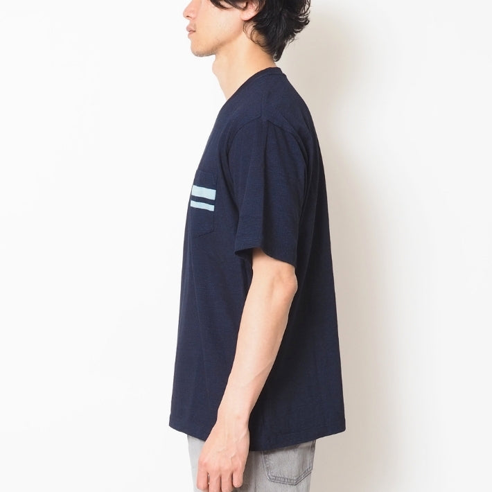 MOMOTARO JEANS 桃太郎ジーンズ Tシャツ 半袖 ポケット 二本線 日本製 (MXTS1040)
