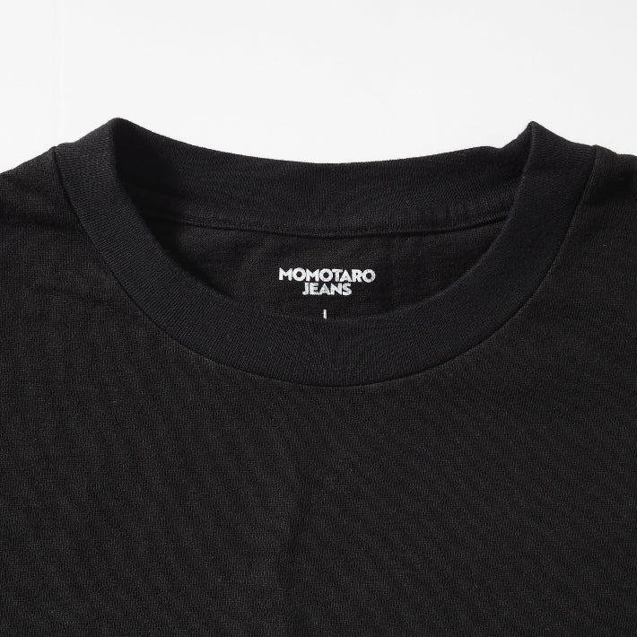 MOMOTARO JEANS 桃太郎ジーンズ Tシャツ 半袖 袖プリント二本線 日本製 (MXTS1035)