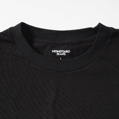 MOMOTARO JEANS 桃太郎ジーンズ Tシャツ 半袖 袖プリント二本線 日本製 (MXTS1035)
