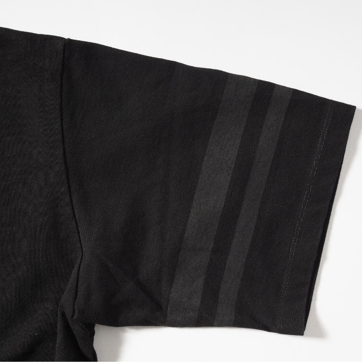 MOMOTARO JEANS 桃太郎ジーンズ Tシャツ 半袖 袖プリント二本線 日本製 (MXTS1035)