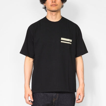 MOMOTARO JEANS 桃太郎ジーンズ Tシャツ 半袖 ポケット 二本線 日本製 (MXTS1041)