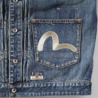 EVISU エヴィス デニムジャケット Gジャン マルチポケット 綿100% (2ESHTM6DJ1008)