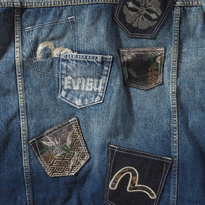 EVISU エヴィス デニムジャケット Gジャン マルチポケット 綿100% (2ESHTM6DJ1008)