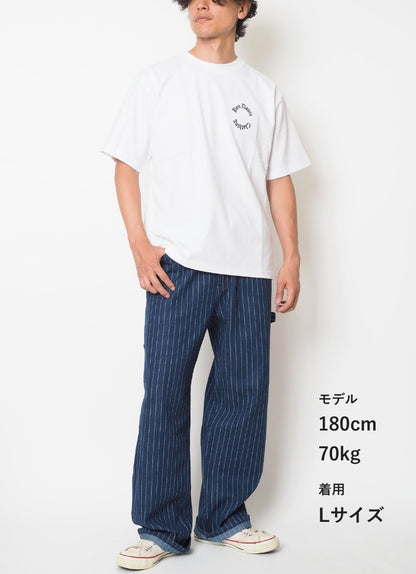 【セール24%OFF】ペインターパンツ メンズ デニム ストライプ ワイド ルーズ V-men (963445)