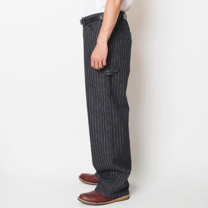 【セール24%OFF】ペインターパンツ メンズ デニム ストライプ ワイド ルーズ V-men (963445)